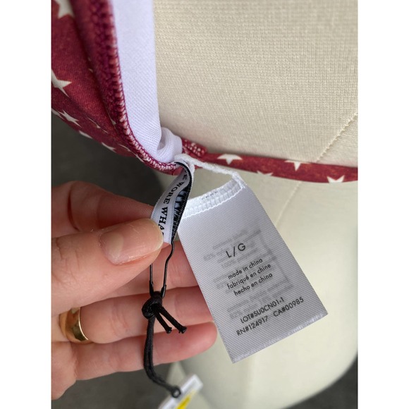 We Wore What Cooper Bow top in Dark Red Vintage Star, Size XL--NWT - Picture 7 of 9